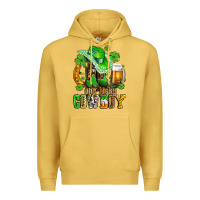 Antique Gold one lucky  cowboy with hat and boots Premium Hoodie - AdoDesignShop