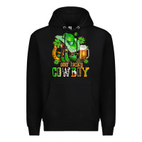 Black one lucky  cowboy with hat and boots Premium Hoodie - AdoDesignShop