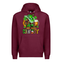 Burgundy one lucky  cowboy with hat and boots Premium Hoodie - AdoDesignShop