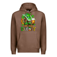 Chestnut one lucky  cowboy with hat and boots Premium Hoodie - AdoDesignShop