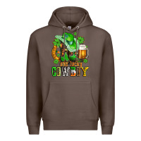 Coffee one lucky  cowboy with hat and boots Premium Hoodie - AdoDesignShop