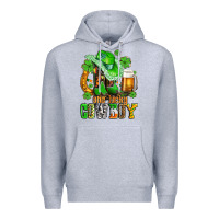 Heather Grey one lucky  cowboy with hat and boots Premium Hoodie - AdoDesignShop