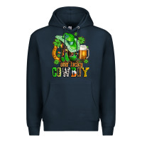 Navy one lucky  cowboy with hat and boots Premium Hoodie - AdoDesignShop