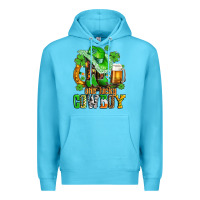 Ocean Blue one lucky  cowboy with hat and boots Premium Hoodie - AdoDesignShop