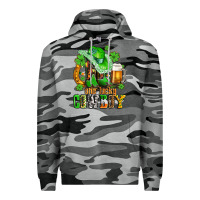 Slate Camo one lucky  cowboy with hat and boots Premium Hoodie - AdoDesignShop