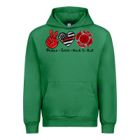 Emerald peace love back to red Urban Hoodie - Artiststas