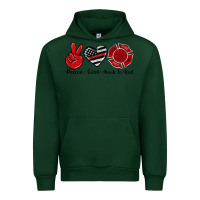 Forest Green peace love back to red Urban Hoodie - Artiststas