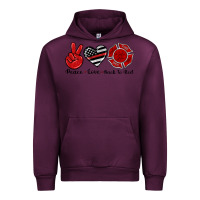 Mauve Wine peace love back to red Urban Hoodie - Artiststas