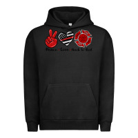 Pigment Black peace love back to red Urban Hoodie - Artiststas