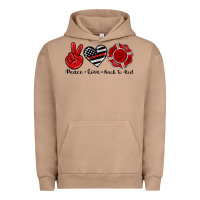 Pigment Burro peace love back to red Urban Hoodie - Artiststas