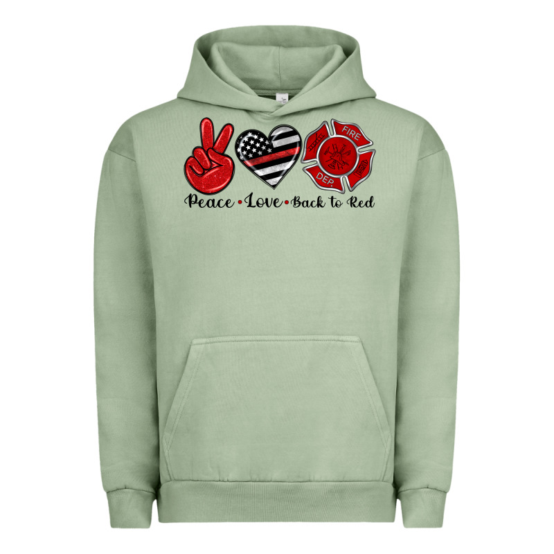 Peace Love Back To Red Urban Hoodie by Artiststas | Teevron