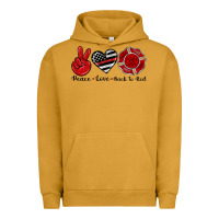 Pigment Peanut Butter peace love back to red Urban Hoodie - Artiststas