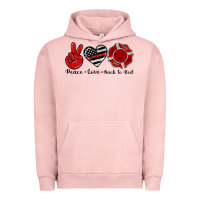 Pigment Salmon peace love back to red Urban Hoodie - Artiststas