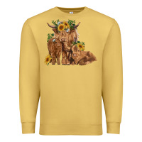 Antique Gold highland cow family Premium Sweatshirt - RanaPortraitStore