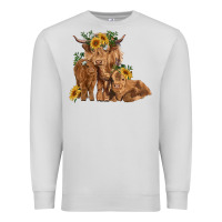 Dove Grey highland cow family Premium Sweatshirt - RanaPortraitStore