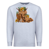 Heather Grey highland cow family Premium Sweatshirt - RanaPortraitStore