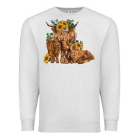 Oatmeal Heather highland cow family Premium Sweatshirt - RanaPortraitStore