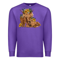 Purple highland cow family Premium Sweatshirt - RanaPortraitStore