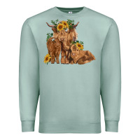 Seafoam highland cow family Premium Sweatshirt - RanaPortraitStore