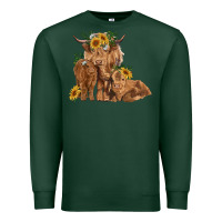 Sports Green highland cow family Premium Sweatshirt - RanaPortraitStore