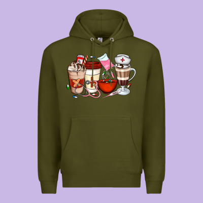 Nurse Coffee Cups Premium Hoodie Designed By Artiststas