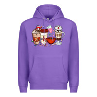 Purple Nurse Coffee Cups Premium Hoodie - Artiststas
