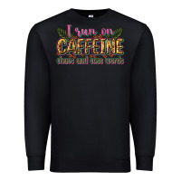 Black i run on caffeine chaos and cuss words Premium Sweatshirt - Zillion Design Studio