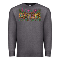 Charcoal Heather i run on caffeine chaos and cuss words Premium Sweatshirt - Zillion Design Studio