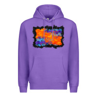 Purple halloween bat background Premium Hoodie - BundleAndBundleShop