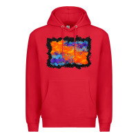 Red halloween bat background Premium Hoodie - BundleAndBundleShop