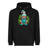 Black western gnome with turquoise gemstone Heavyweight Hoodie - texasbilliewilder