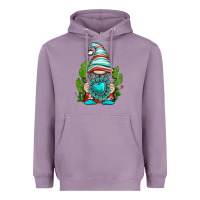 Lavender western gnome with turquoise gemstone Heavyweight Hoodie - texasbilliewilder