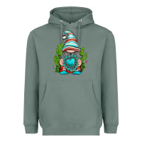 Sage western gnome with turquoise gemstone Heavyweight Hoodie - texasbilliewilder