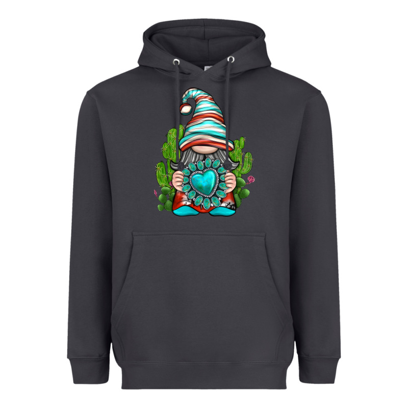 Western Gnome With Turquoise Gemstone Heavyweight Hoodie by texasbilliewilder | Teevron