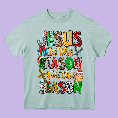 Jesus Is The Reason For The Season Heavy Core Tee Designed By Cowhidedigitalart