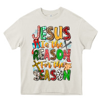 Cream jesus is the reason for the season Heavy Core Tee - CowhideDigitalArt