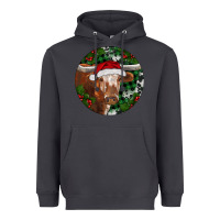 Smoke Longhorn Cow Christmas Heavyweight Hoodie - RanaPortraitStore