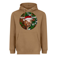 Toasted Coconut Longhorn Cow Christmas Heavyweight Hoodie - RanaPortraitStore