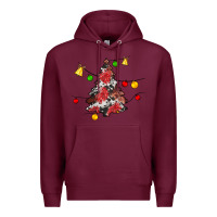Burgundy Christmas trees lights Premium Hoodie - JahusDesignShop