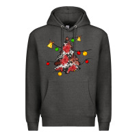 Charcoal Heather Christmas trees lights Premium Hoodie - JahusDesignShop
