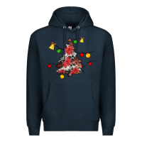 Navy Christmas trees lights Premium Hoodie - JahusDesignShop