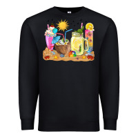 Black summer drinks coffee cups Premium Sweatshirt - texasbilliewilder