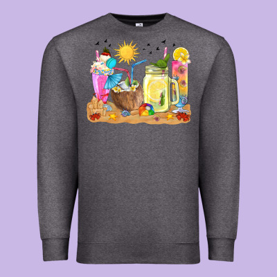 Summer Drinks Coffee Cups Premium Sweatshirt Designed By Texasbilliewilder