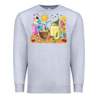 Heather Grey summer drinks coffee cups Premium Sweatshirt - texasbilliewilder
