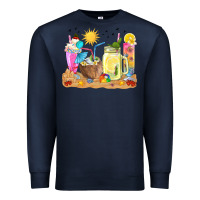 Navy summer drinks coffee cups Premium Sweatshirt - texasbilliewilder