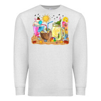 Oatmeal Heather summer drinks coffee cups Premium Sweatshirt - texasbilliewilder