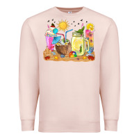 Pale Pink summer drinks coffee cups Premium Sweatshirt - texasbilliewilder