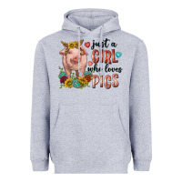 Heather Grey western just girl who loves pigs Heavyweight Hoodie - texasbilliewilder