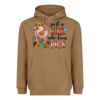 Toasted Coconut western just girl who loves pigs Heavyweight Hoodie - texasbilliewilder