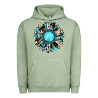 Pigment Oil Green western sunflower gemstone Urban Hoodie - JahusDesignShop